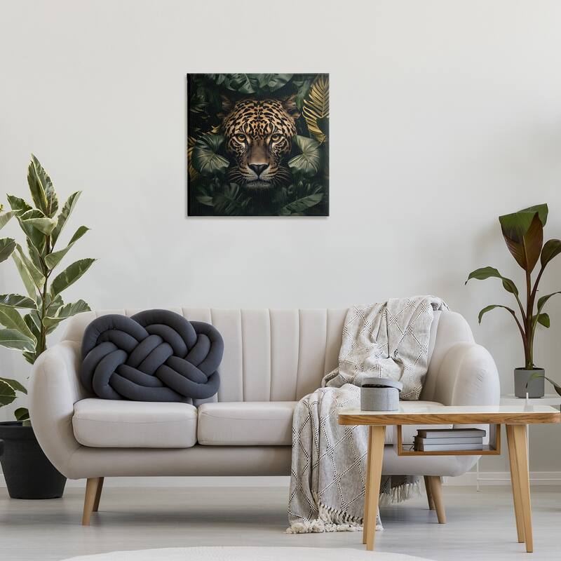 Stupell Leopard in Exotic Palms Canvas Wall Art Design By Heidi Kuntz