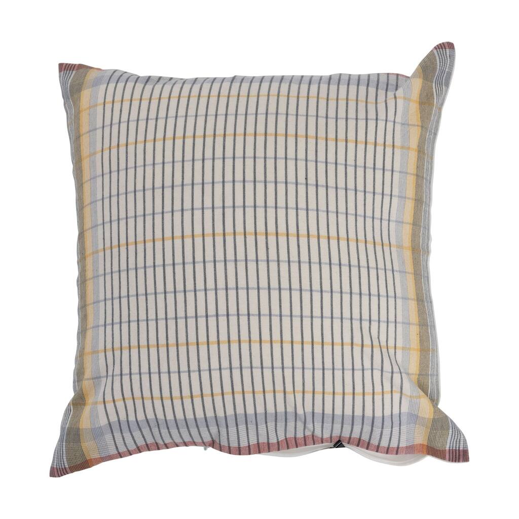 Woven Cotton Plaid Pillow