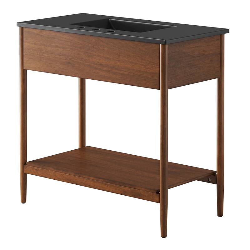 Zaire 18"/24"/30"/36"/48" Bathroom Vanity with Black Sink Top