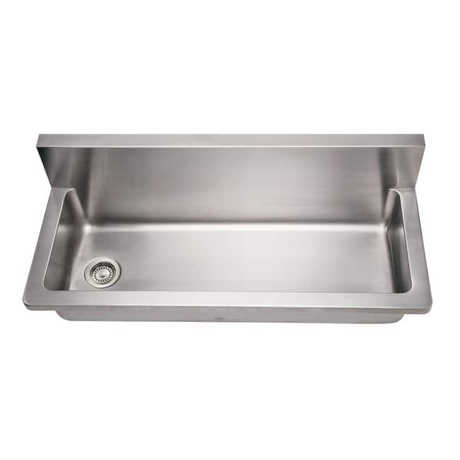 Whitehaus Commercial Wall Mount Utility Sink - Brushed Stainless Steel
