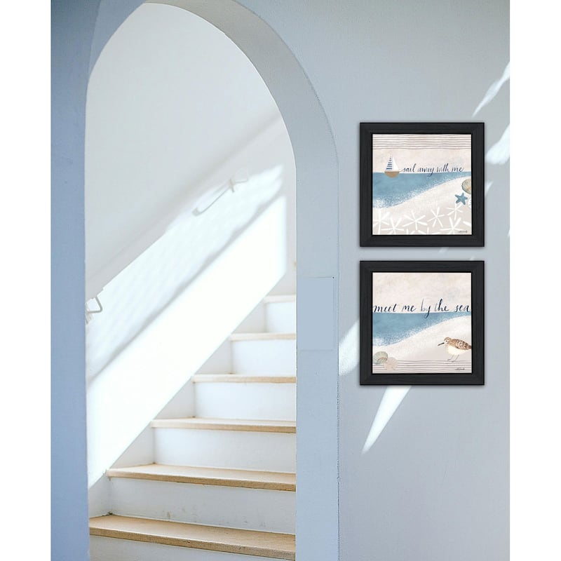 Trendy Decor 4U "Sail Away With ME" Printed Framed Wall Art by Katie Doucette