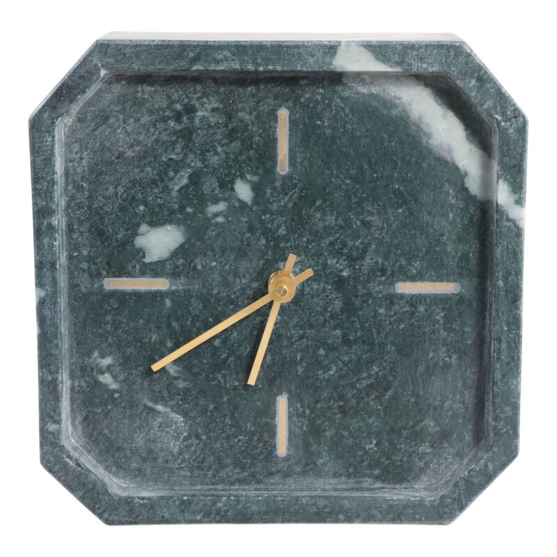 Modern Glam Marble & Stone Clock for Home Decor