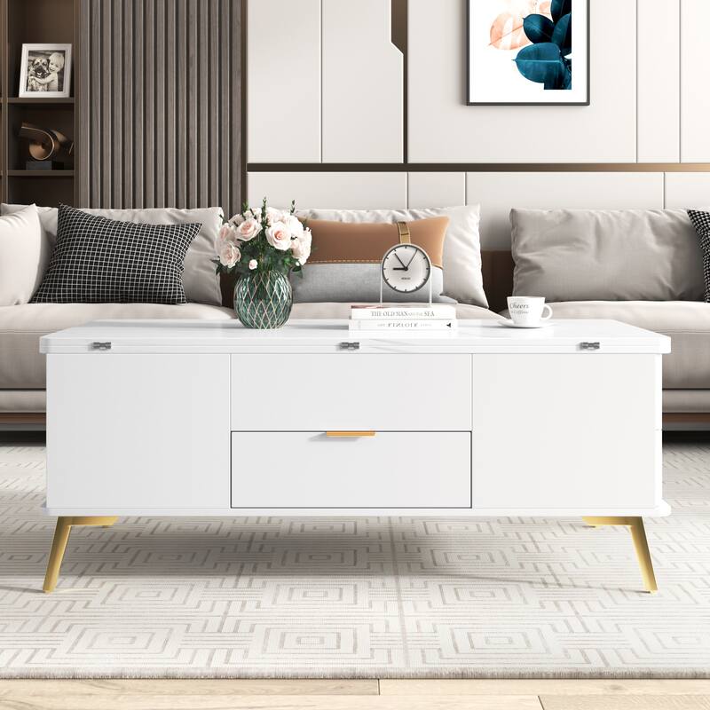 Lift Top Coffee Table with Drawers and Multi Functional Table