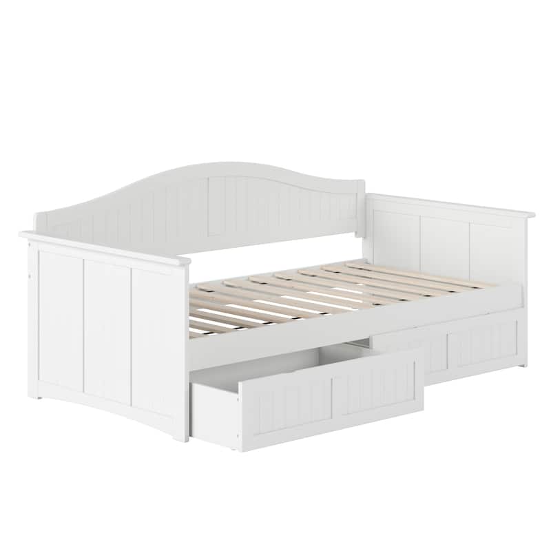 Nantucket Twin Wood Daybed with Set of 2 Drawers