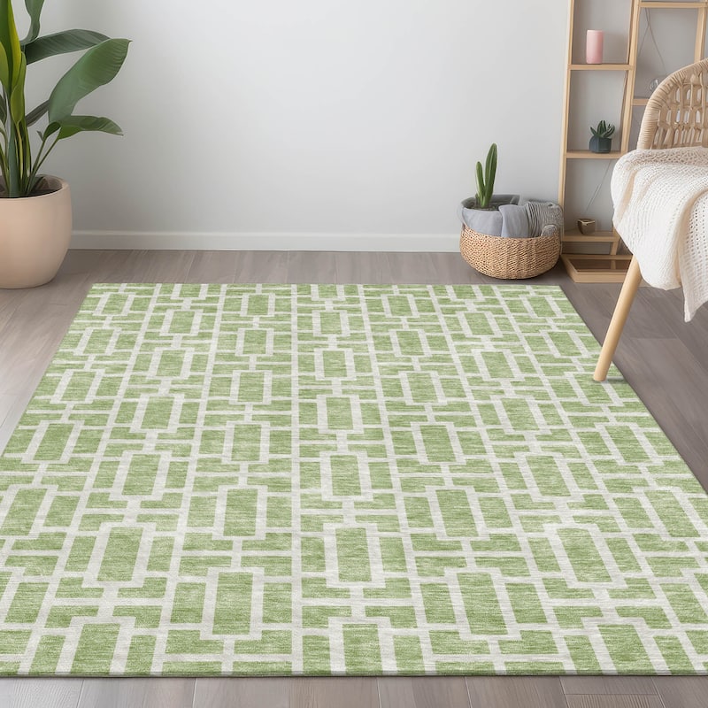 Machine Washable Indoor/ Outdoor Chantille Contemporary Geo Rug