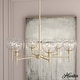 preview thumbnail 1 of 12, Hunter Xidane Metal and Glass Orb Chandelier - Entry, Kitchen or Dining Room Table, Bedroom - Mid-Century Modern, Transitional 6- Light - Alturas  Gold