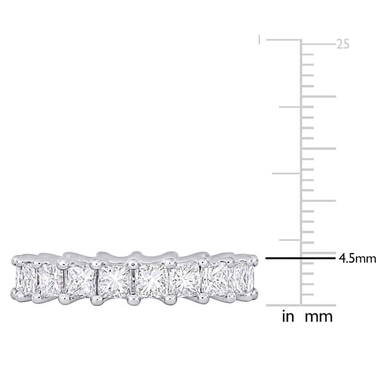 Miadora 4 1/7ct TDW Princess Cut Diamond Eternity Ring in Platinum