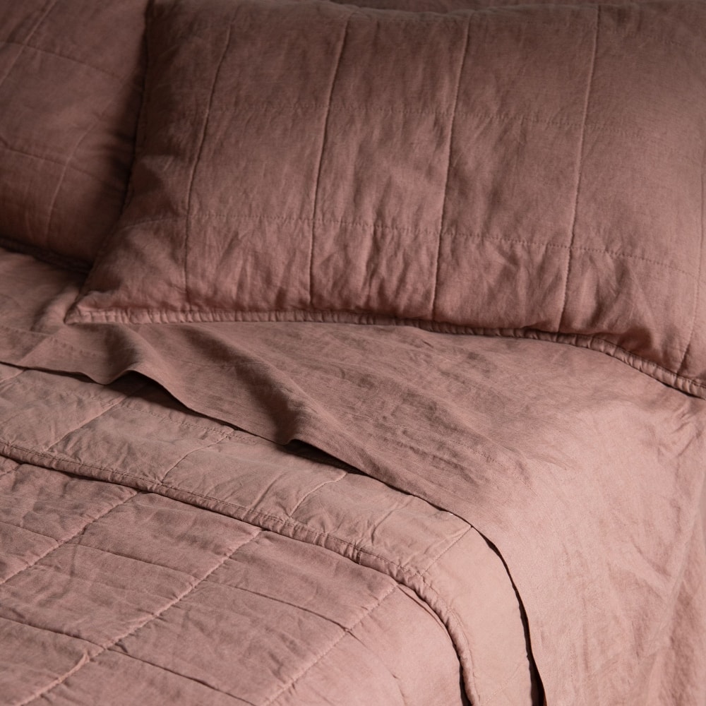 French Linen Box Stitch Quilt by BOKSER HOME