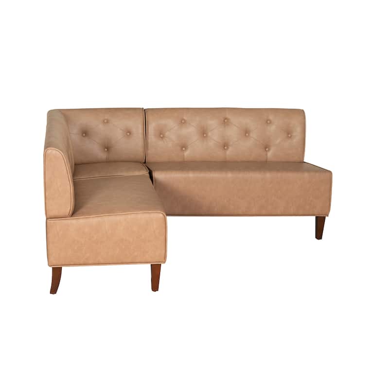 Linon Allard Upholstered/Faux Leather Modern Farmhouse Nook Bench