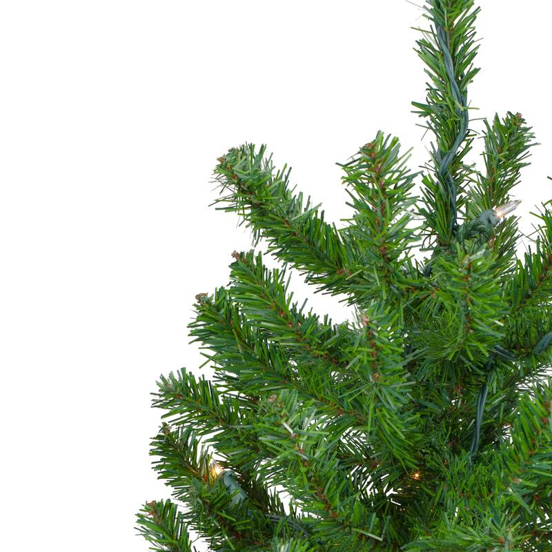 Pre-Lit Medium Alpine Artificial Christmas Tree - 4' - Clear Lights - 4 Foot