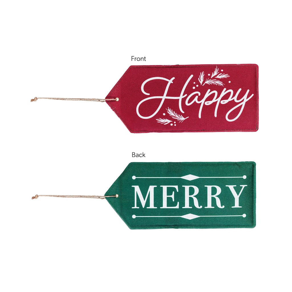 Merry, Happy Reversible Door Tag
