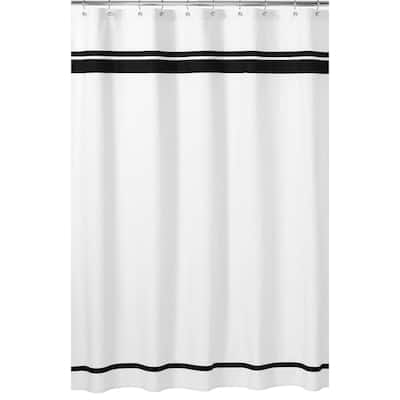 Sweet Jojo Designs White and Black Hotel Shower Curtain