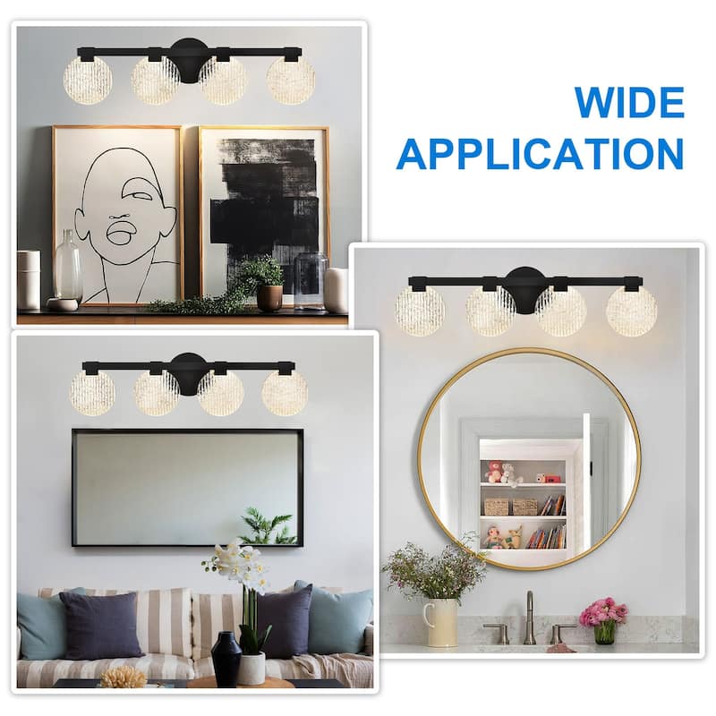 Modern 4-Light Black Vanity Light