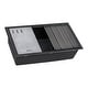 preview thumbnail 3 of 9, Ruvati 33-inch Undermount Workstation Granite Composite Kitchen Sink Matte Black - - 33" x 18-1/2" - 33" x 18-1/2″