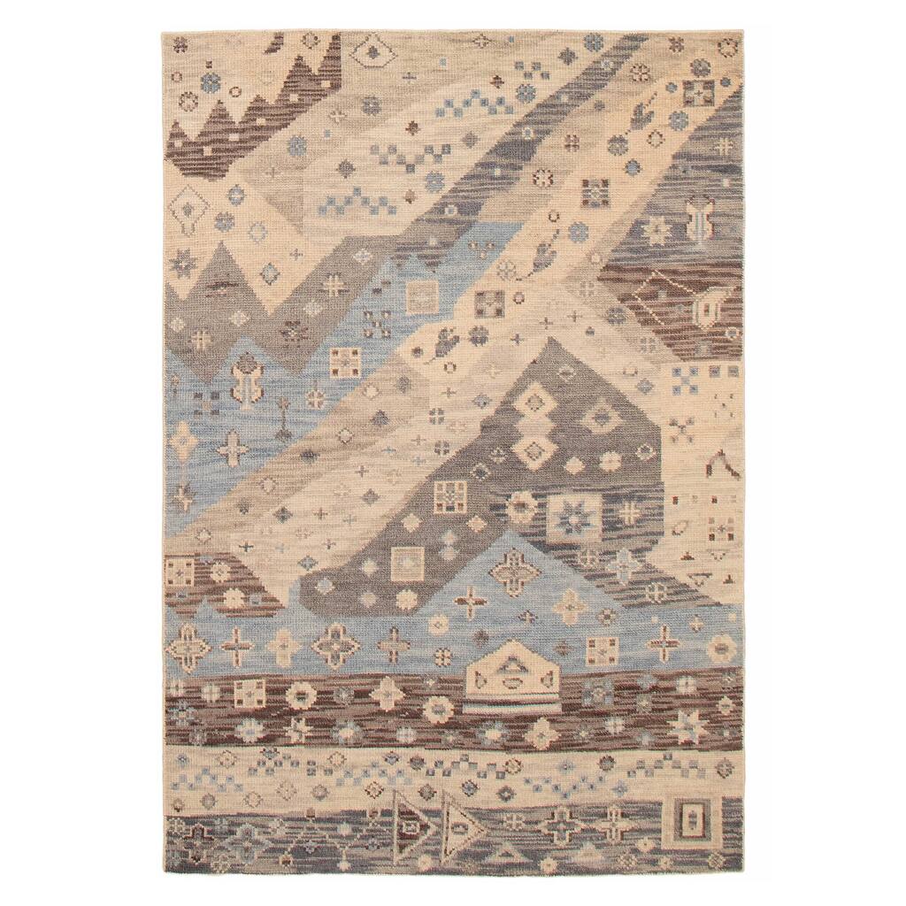 ECARPETGALLERY Hand-knotted Tangier Ivory Wool Rug - 5'2 x 7'7