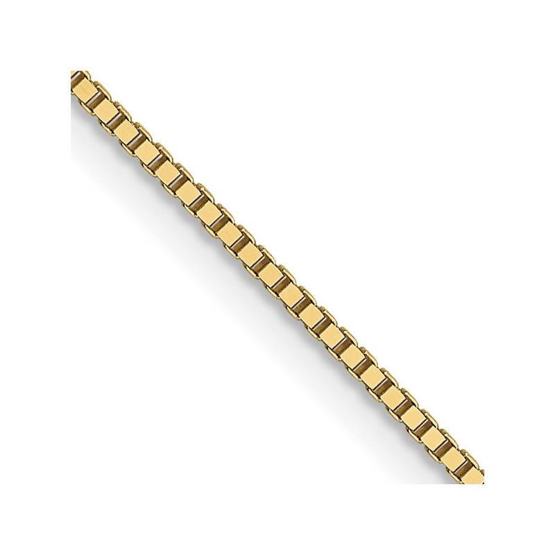 Curata 10k Yellow Gold 0.8mm Box Chain Necklace for Women Options: 16 18 20 24