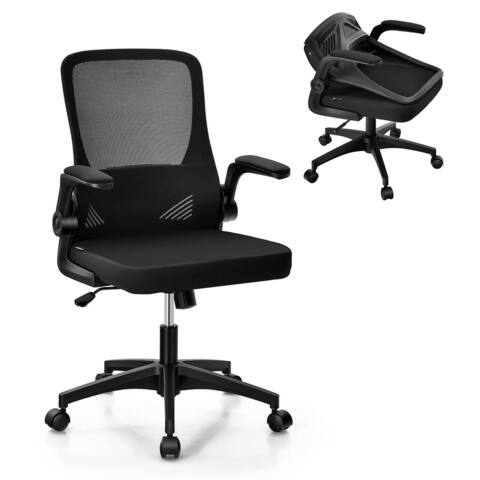 Gymax Mesh Office Chair Swivel Computer Desk Chair w/Foldable Backrest - See Details