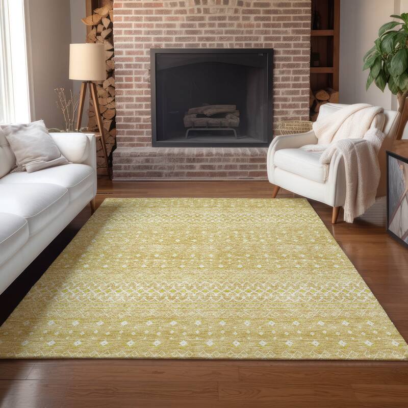 Machine Washable Indoor/ Outdoor Chantille Morrocan Boho Rug