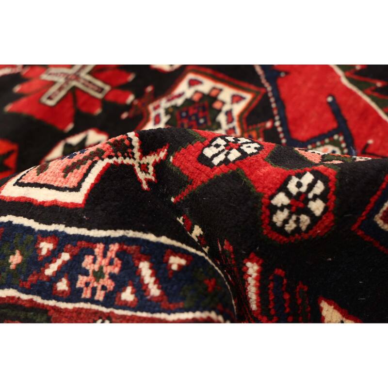 ECARPETGALLERY Hand-knotted Anadol Black, Red Wool Rug - 4'6 x 7'0