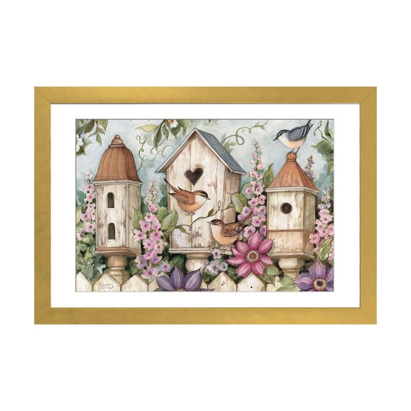 iCanvas "Spring Birdhouse I" by Susan Winget - Gold - 16x24x1
