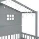 preview thumbnail 14 of 13, Twin Size House Bed with Shelves, Gray Wood Platform Bed with Window & Sparkling Light Strip on The Roof, No Box Spring Needed