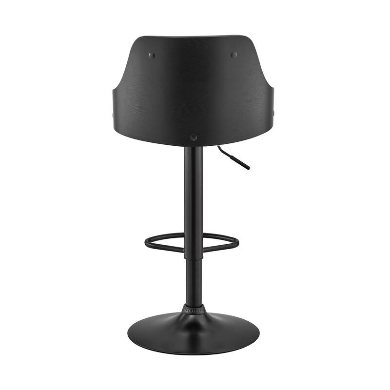 24" Gray And Black Iron Swivel Adjustable Height Bar Chair - Grey and Black