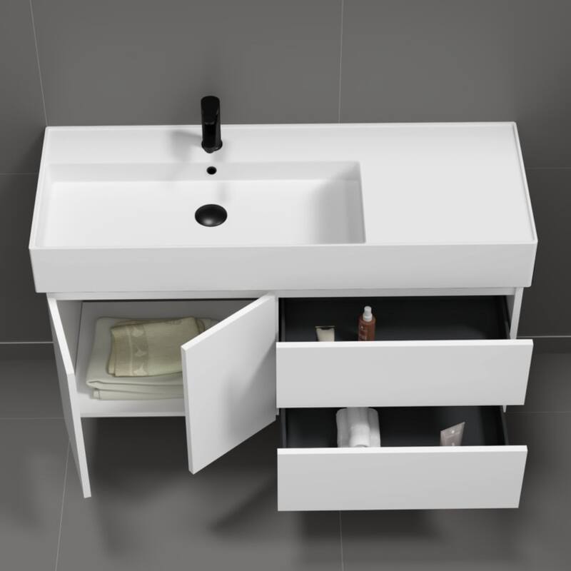 Nameeks Block-4818-W Block 48" Wall Mounted Single Basin Vanity Set