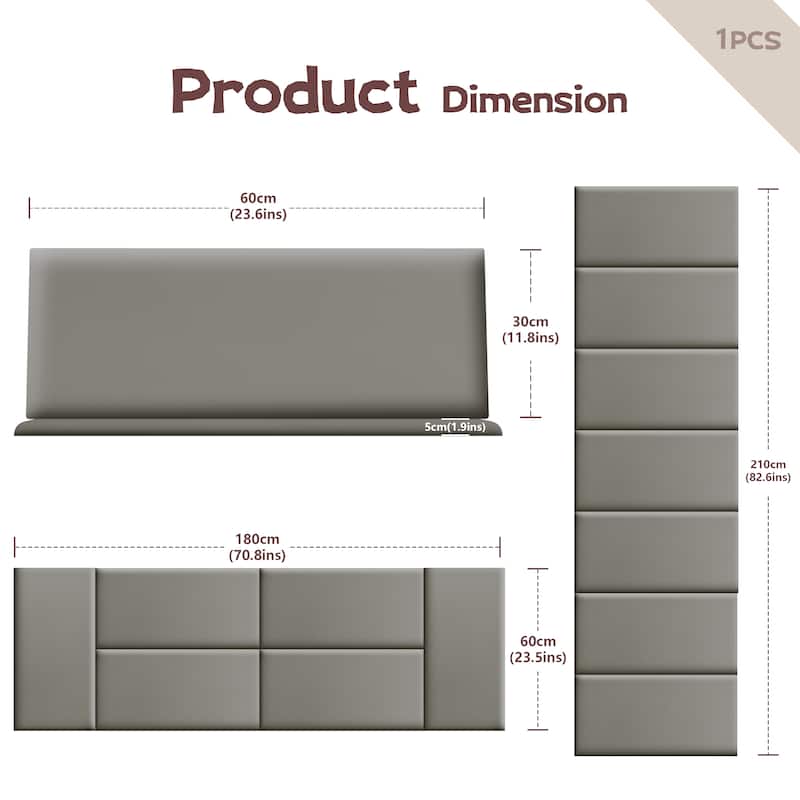 WOWMAX Upholstered Wall Panels Modern Padded Headboard (1 Piece)