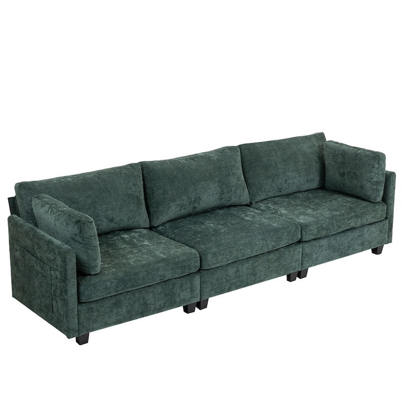 111" Chenille Living Room 3-Seater Sofa Sectional Sofa Cloud-soft Sitting