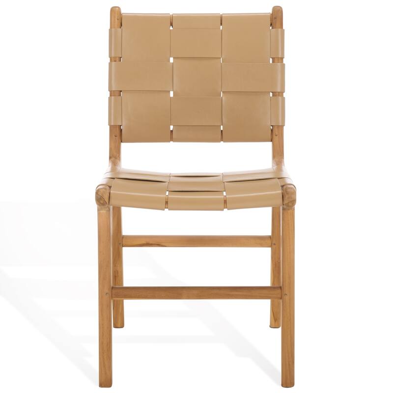 SAFAVIEH Couture Cassaphina Woven Leather Dining Chair - 18"W x 23"D x 34"H