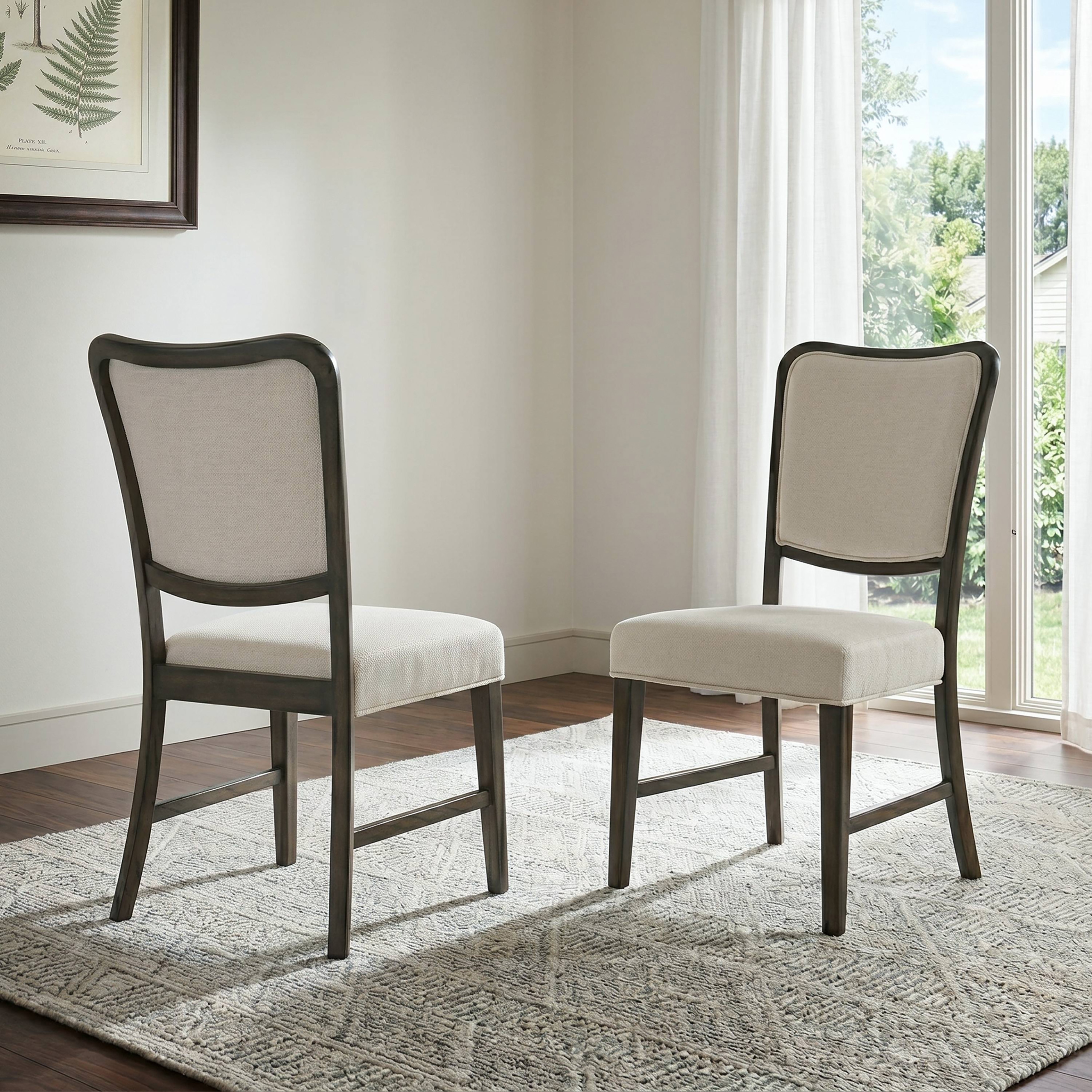 Furniture of America Arlia Espresso Wood Upholstered Dining Side Chair (Set of 2)