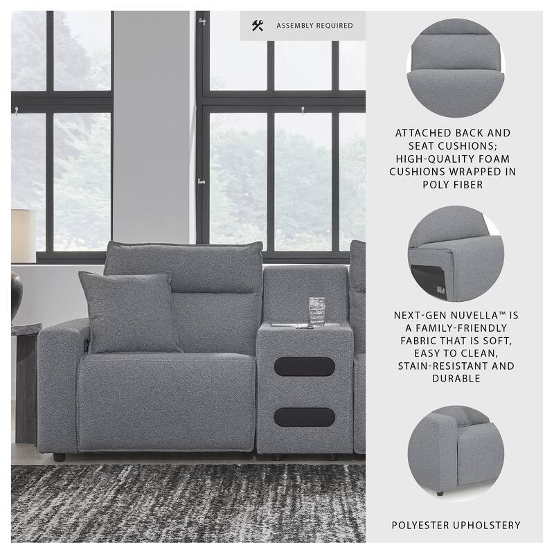 Signature Design by Ashley Modmax Gray 3-Piece Power Reclining Sectional - 100" W x 41" D x 41" H
