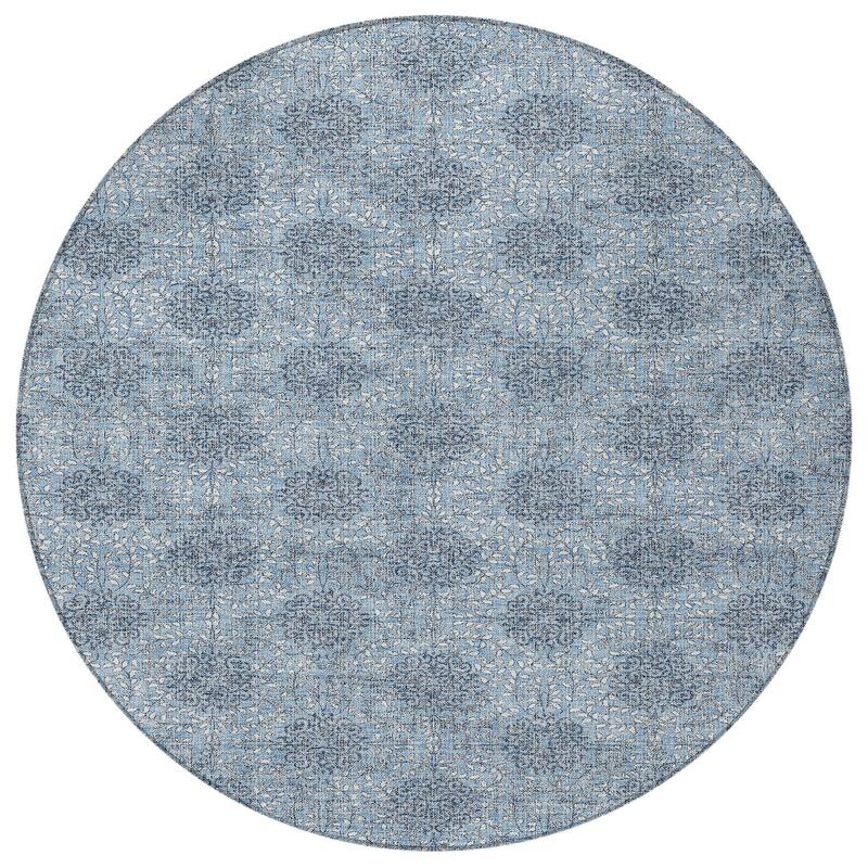 HomeRoots Damask Transitional Rectangle Outdoor Rug