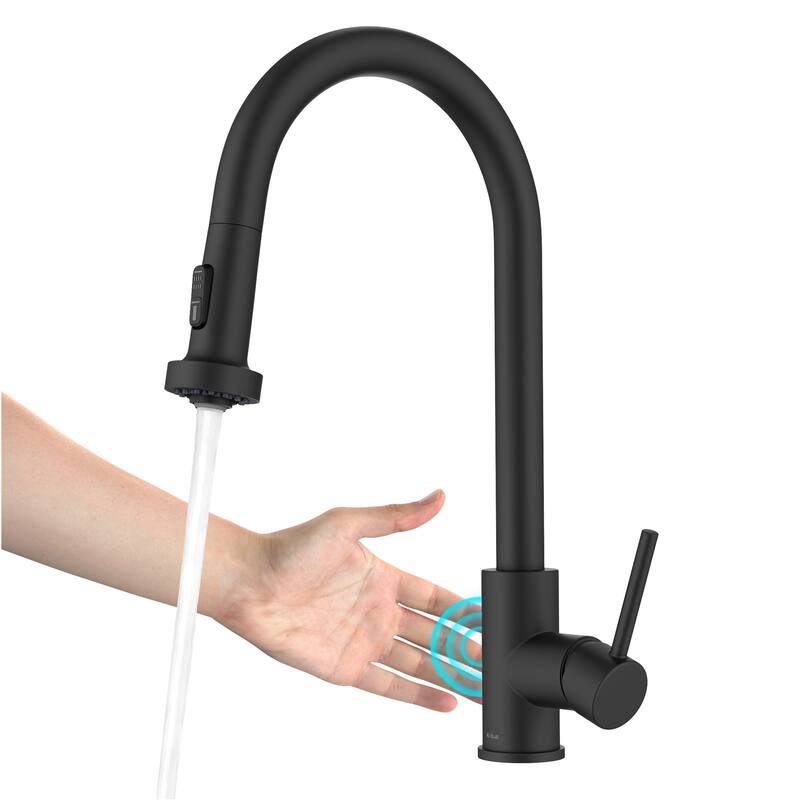 Kraus KSF-1616 Bolden 1.8 GPM Single Hole Sensor Pull Down Kitchen - Matte Black