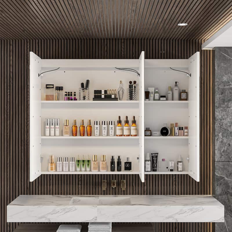 Wall LED Bathroom Cabinet with Lighting and Defogger Medicine Cabinet