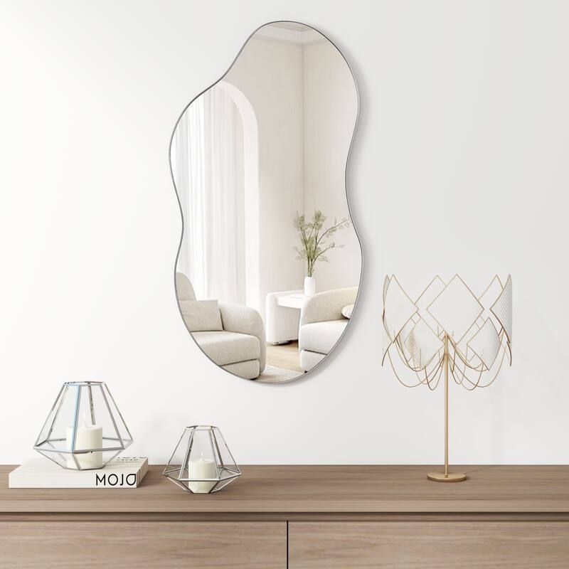 Asymmetrical Wavy Antique Accent Wall Mirror