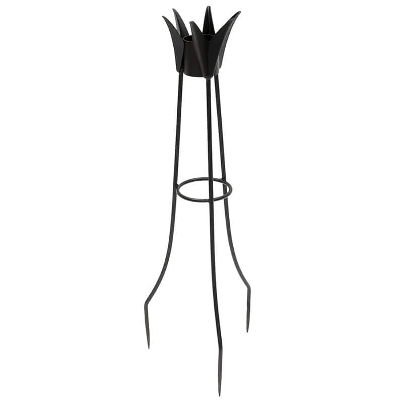 Achla Designs Gazing Globe Ball Stand, Spiked, 34 Inch Tall, Black Powder Coat Finish