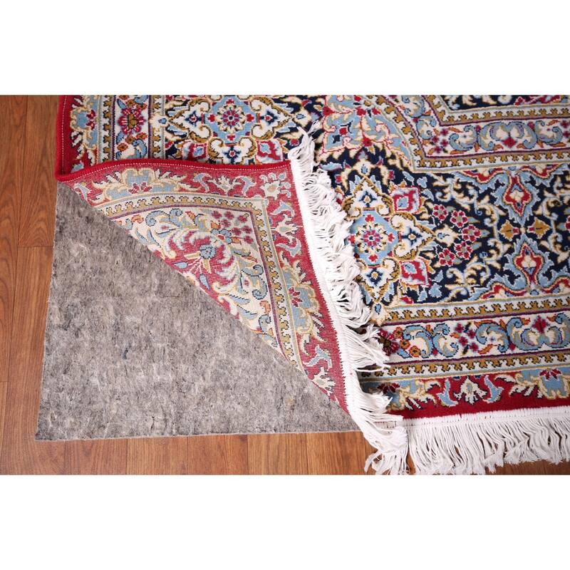 Traditional Red Kashan Turkish Area Rug Machine-Made Bedroom Carpet - 9'6" x 13'0"