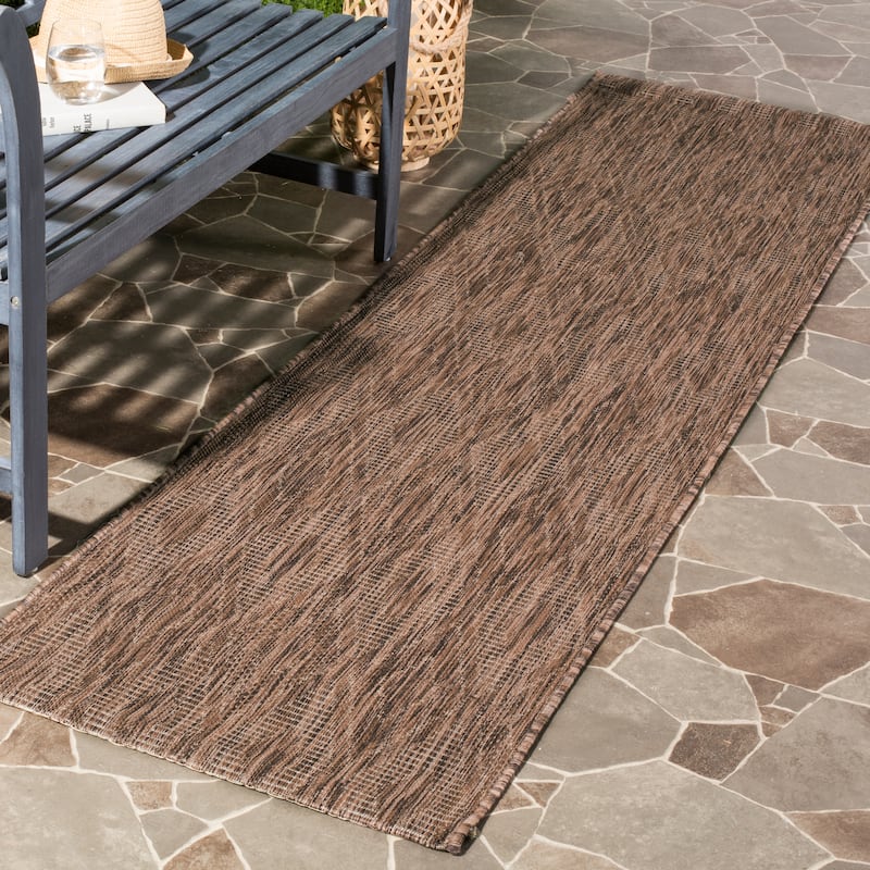 SAFAVIEH Courtyard Marolyn Indoor/ Outdoor Waterproof Patio Backyard Rug - 2'3" x 8' Runner - Brown/Brown
