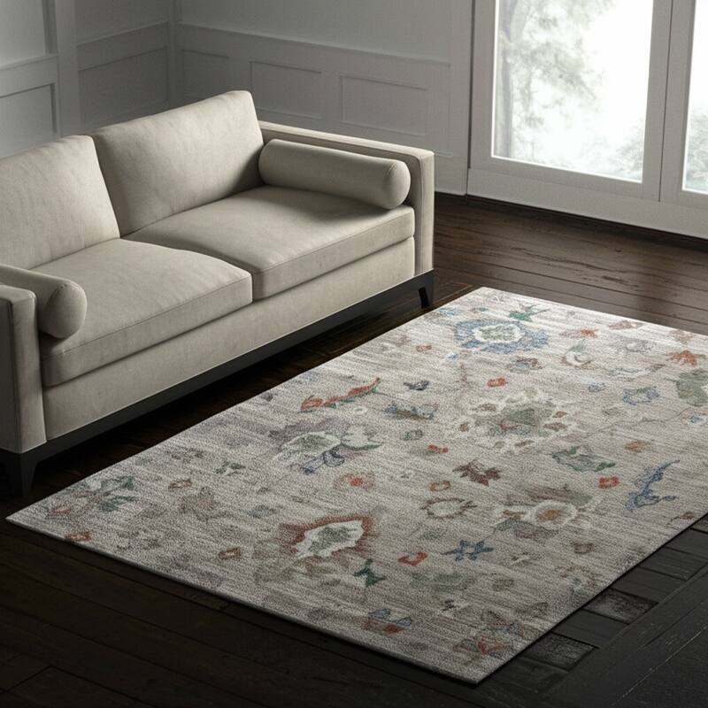 HomeRoots Abstract Bohemian Rectangle Area Rug - 90.00 in. x 60.00 in.  x 0.39 in.