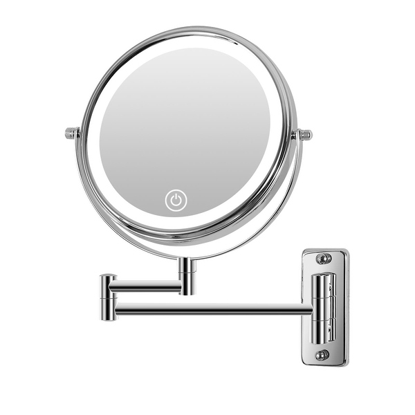8 Wall Mounted Makeup Mirror with Lights Rechargeable 1X10X Magnifying Mirror Touch Screen Dimmable Built in Battery On Sale Bed Bath Beyond 39100753