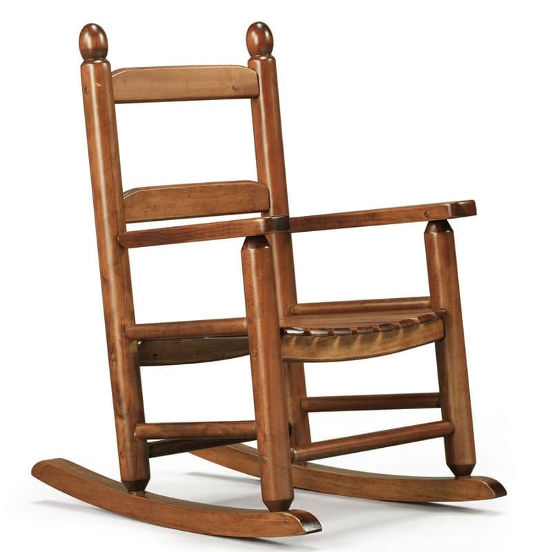 16 In. Kids Classic Solid Poplar Wood Rocking Chair, Egg-Shaped Seat For Ages 2–5 - 9' x 12'