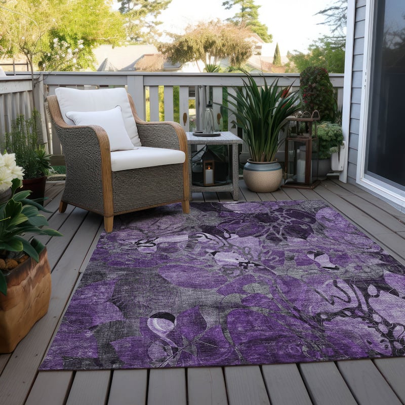 Malu Artistic Abstract Weather Resistant Timeless Fusion Outdoor Rug