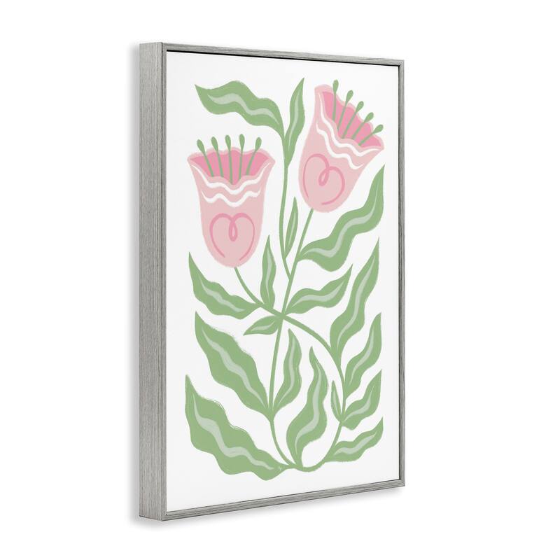 Stupell Pink Tulip Twin Blossoms Framed Giclee Art Design By Martina Pavlova