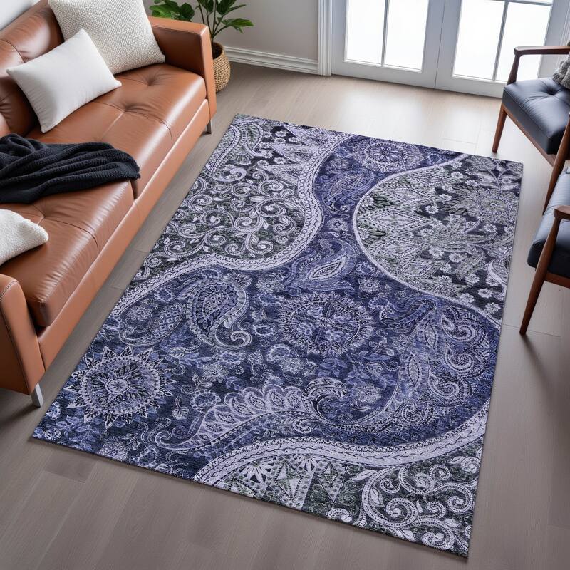 Premium Washable Super Soft Modern Paisley Mayfield Rug