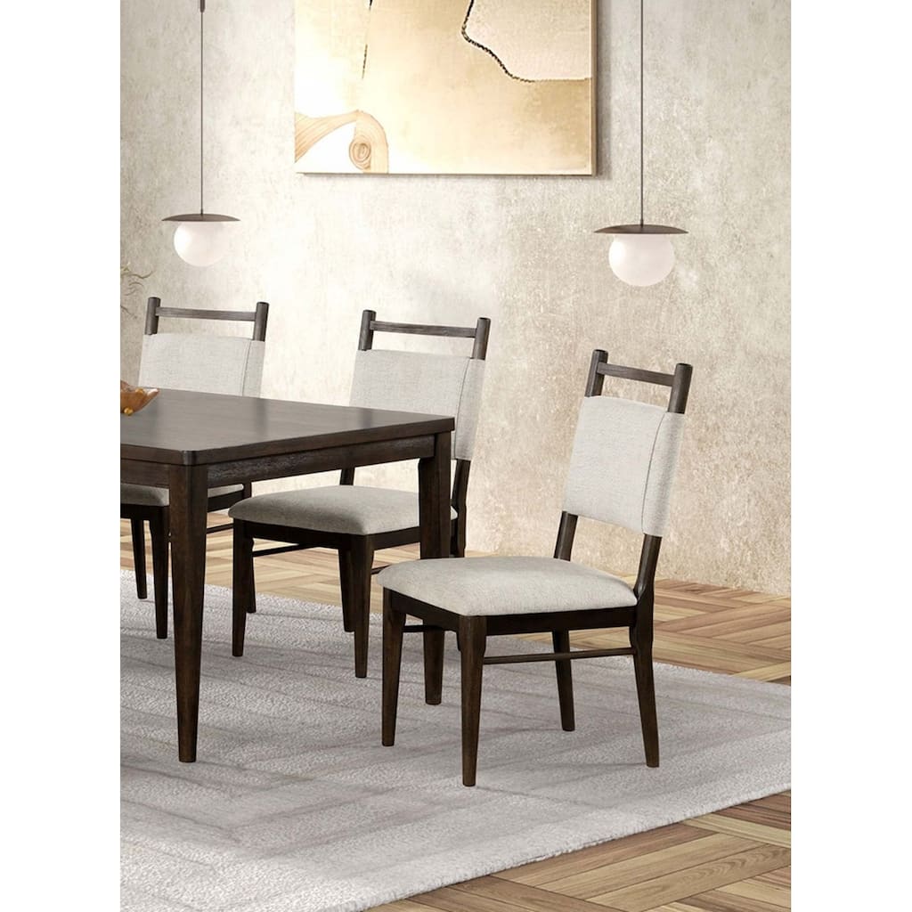 2pc Side Chairs Upholstered Seat Polyester Rubber wood Dining Room Furniture