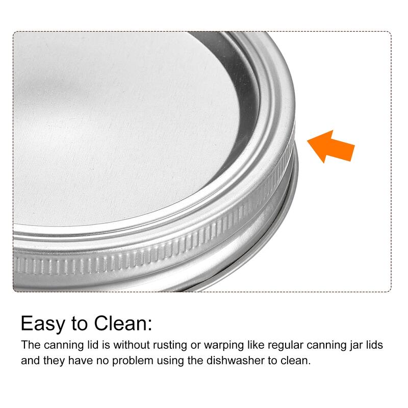 Canning Lids, 8 Sets - Tinplate Split-Type Mason Jar Lids Wide Mouth