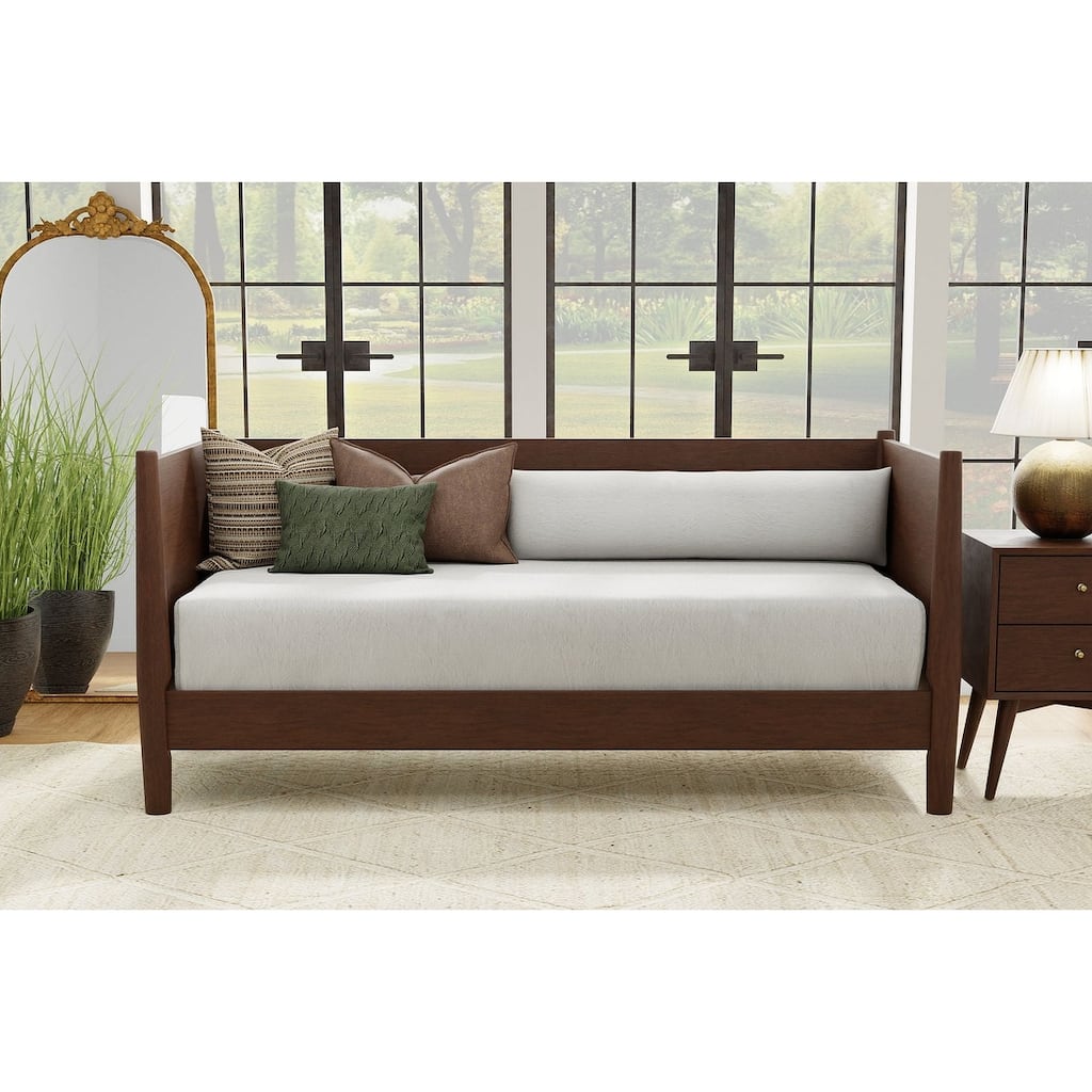 Alpine Furniture Flynn Mid Century Modern Twin Day Bed, Walnut