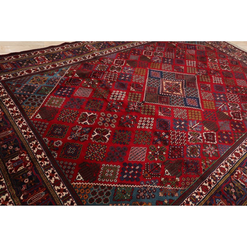 8'7''x12'8'' Hand Knotted Wool Red Joshegan Traditional Rug - 8' 7'' x 12' 8''