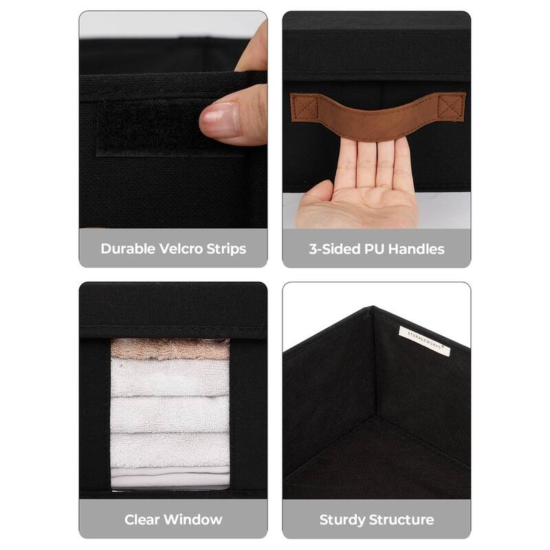 2-Pack Underbed Storage Container with Lid & Handle, Foldable Underbed Organizer for Bedroom - 33"x17"x6"